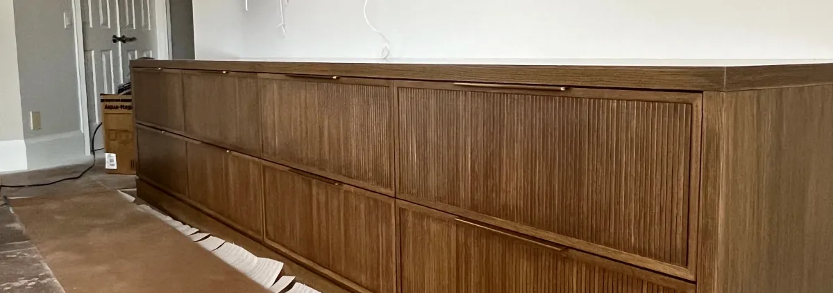 EG Custom Cabinets EG Contractors custom cabinet workshop in Naples, Florida showing craftsmanship and precision woodworking